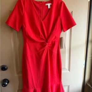 London Times Vibrant Red Midi Dress